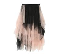 Jupe Danse Classique Femme, Tutu Adulte Longue Maillard pour Automne éLéGante Taille Haute Patchwork Couleur Vive Midi éVaséE Coupe TrapèZe