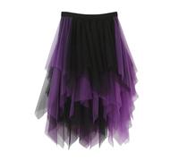 Jupe Danse Classique Femme, Tutu Adulte Longue Maillard pour Automne éLéGante Taille Haute Patchwork Couleur Vive Midi éVaséE Coupe TrapèZe