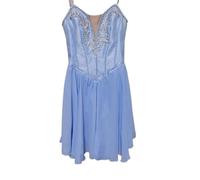 Jupe Danse Robe de danse de ballet Carmen en mousseline de soie blanche argentée for femmes Robe de danse de ballerine adulte for filles danse moderne bleu océan Robe De Danse En Mousseline(Sky blue-N