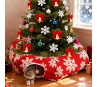 Jupe d'arbre De Noël De Tunnel De Chat, Beignet De Lit De Chat, Tapis De Tunnels De Cercle Doux Et Chaud, pour L'enrichissement du Balcon du Salon, Exercice De Chambre À Coucher À La Maison