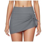 Jupe de Bain Femme Bikini Bas Maillots de Bain Jupette avec Intégré Taille Haute Triangle Jupe Sport Bikini Brésilien Ficelle Réglable Bikini Plage