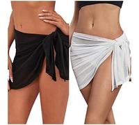 Jupe De Bain Plage Transparente Femme Chemise Longue Ete Fluide Tulle Sortie Mi Été Robe Cache Maillot Jupette Accessoires Transparent 2 Pieces Bandeau Le Noir M
