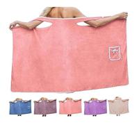 Jupe de bain portable pour femme - Polaire corail - Ultra-douce - Absorption rapide - Fermeture réglable