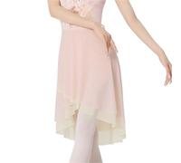 Jupe de ballet for femme et fille, jupe de danse portefeuille à nouer, en nylon, maille souple, longue, deux couches, ballerine irrégulière Pour Femmes et Filles(PInk,L height 165-170cm)