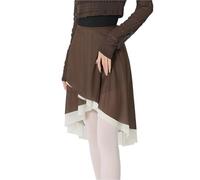 Jupe de ballet for femme, taille haute, lacets irréguliers, deux couches, maille en nylon, couleur contrastée, ballerine Pour Femmes et Filles(Brown,L height 165-170cm)