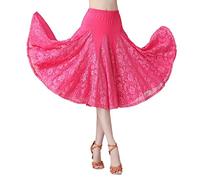 Jupe de ballet pour femme - Couleur unie - Jupe tutu - Jupe tutu - Jupe en tulle - Jupe de scène - Jupe légère - Costume de fête - Tutu - Jupe midi multicouche - Demi-jupe, 02-rose vif, taille unique
