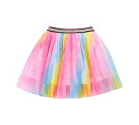 Jupe de ballet pour fille - Costume de fête - Jupe de danse arc-en-ciel en tulle, Rose, 7-8 ans