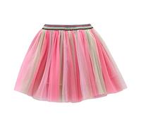 Jupe de ballet pour fille - Costume de fête - Jupe de danse arc-en-ciel en tulle, Rose, 7-8 ans