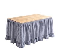 Jupe de bureau en tissu vichy à installation rapide lavable 1,8 m | Jupe de table de salle de classe pour mariage, réception, fête, dessert, bar, banquet, événement, remise de diplôme