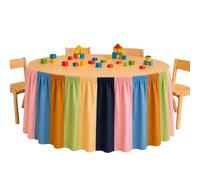 Jupe de bureau pour enseignant - 180 x 75 cm arc-en- - Housse d'armoire | Nappe arc-en-ciel pour papeterie, maison, bureau, pique-nique, jardin d'enfants, fête de rentrée scolaire