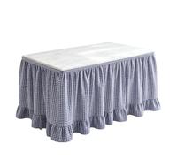 Jupe de bureau pour enseignant, tissu vichy 1,8 m, installation | Jupe de bureau pour professeur de salle de classe pour fête, dessert, bar, étude, banquet, événement, remise de diplôme