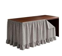 Jupe de bureau pour enseignant, tissu vichy 1,8 m, installation rapide | Jupe de table de salle de classe pour mariage, réception, fête, dessert, bar, banquet, événement, remise de diplôme