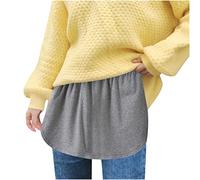 Jupe de Chemisier pour Femme, 1 pièce, rallonge de Chemisier, rallonge de Chemise pour Femme, Extension de Chemise, rallonge de t-Shirt, Femme, Gris, Medium