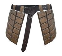 Jupe de combat médiévale - Ceinture médiévale - Jupe cuisse double face en cuir synthétique - Protection rétro avec ceinture - Costume de chevalier médiéval pour homme - Cosplay - Vacances