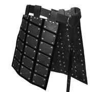 Jupe de combat médiévale - Ceinture réglable double face en cuir synthétique, jupe de cuisse de chevalier, panneaux durables non déformables | Costume de protection rétro pour homme, cosplay, vacances