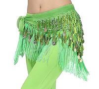 Jupe de danse du ventre, écharpe de danse du ventre, accessoires de vêtements de danse orientale, écharpe de danse du ventre, écharpe de hanche 21 (couleur : rouge, taille : taille : une taille unique