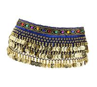 Jupe de danse du ventre, écharpe de danse du ventre, ceinture de danse du ventre pour femmes, écharpe de hanche à pompons, accessoires de costume, écharpe de danse du ventre 21 (couleur : rouge
