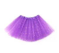 Jupe De Danse étoile à Paillettes 3 Couches, Tutu pour Femme, Violette Scintillante, Superposée pour Une Soirée Dansante (Violet)