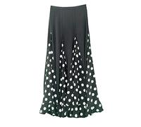 Jupe de Danse Flamenco Noire à Pois Blancs (as4, Alpha, s, Regular, Regular)