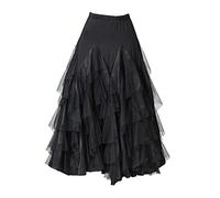 Jupe de danse flamenco valse pour femme - Costume moderne - Noir, Noir , Taille unique