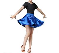 Jupe De Danse Jazz De Ballet Latin For Enfants Filles Avec Haut À Manches Courtes, Jupe Falbala For Enfants, Jupe D'entraînement De Danse, For Salle De Bal Tango Swing Rumba Chacha Costume De Danse (