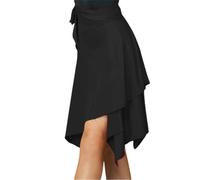 Jupe De Danse Latine Adulte À Lacets Pratique Latine Robe De Danse Triangle Irrégulier Tablier Jupe Femme Salle De Bal Samba Tango Cha-Cha Scène Performance Costume,Noir,M