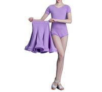 Jupe De Danse Latine Deux Pièces pour Filles avec Justaucorps, Jupes De Tango Salsa pour Enfants, Vêtements De Compétition pour Jupe D'entraînement De Danse Samba Chacha De Salle De Bal,14Years,Blue