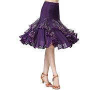 Jupe de danse latine pour femme - Jupe en dentelle - Danse Latine - Valse Tango - Jazz Salsa Rumba - Moderne - Vêtements de danse - Carnaval - Costume de fête - Extensible - Robe de danse pour femme