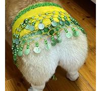 Jupe de danseuse du ventre pour chien avec paillettes qui secouent les hanches, tenue pour chiot de petite et moyenne taille, rideau de fesses corgi avec chaîne de taille, vêtements pour les vacances
