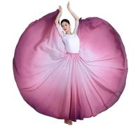 Jupe de flamenco for femme, jupe trapèze circulaire à 720 degrés, costume de danse espagnole, jupe fluide à volants superposés for adultes, for spectacles, fête d'Halloween, tenue sur le thème du cray
