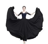 Jupe de flamenco for femme, jupe trapèze circulaire à 720 degrés, costume de danse espagnole, jupe fluide à volants superposés for adultes, for spectacles, fête d'Halloween, tenue sur le thème du cray