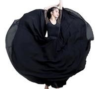 Jupe de flamenco for femme, jupe trapèze circulaire à 720 degrés, costume de danse espagnole, jupe fluide à volants superposés for adultes, for spectacles, fête d'Halloween, tenue sur le thème du cray
