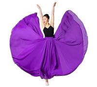Jupe de flamenco for femme, jupe trapèze circulaire complète à 180/360/540/720 degrés, costume de danse espagnole, jupe fluide à volants superposés for adultes, for spectacles, fête d'Halloween, tenue