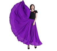 Jupe de flamenco for femme, jupe trapèze circulaire complète à 180/360/540/720 degrés, costume de danse espagnole, jupe fluide à volants superposés for adultes, for spectacles, fête d'Halloween, tenue