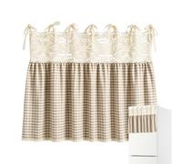 Jupe de Four à Nouer 77 x 55 cm dentelle à carreaux style champêtre avec | Cache-Four de Cuisinière Rétro pour cuisson sur plan de travail, pâtisserie, armoires et placards de cuisine et