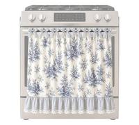 Jupe de Four Cache Cuisinière Lave-Vaisselle Dentelle Champêtre | Cache Porte de Placard avec Attache en Haut pour propriétaires décorateurs résidents maisons appartements cuisines