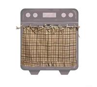 Jupe de four faite à la main avec attaches en ruban - Housse de poêle rustique pour décoration de cuisine de chalet - Tissu en mélange de coton - Taille standard (E)