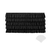 Jupe de gâteau élégante pour mariage, anniversaire avec bordure en dentelle et motif froncé (noir, 27 x 22 x 5 cm)