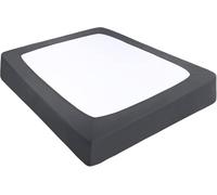 Jupe de lit 160x200 140x190 180x200, Elastique Housse de Cadre Style Enveloppant Couleur Unie Housse de Cadre - 38cm de Hauteur(Gris foncé,200x220+38cm)