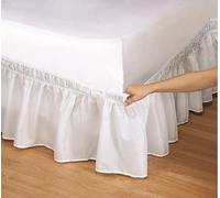 Jupe De Lit À Volant avec Élastique De Couleur Unie 180x200/ 200x200 Cache Sommiers Lit De Ménage Anti-poussière pour Éviter La Poussière Et Facile À Nettoyer,45CM De Hauteur