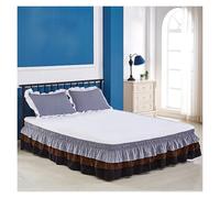 Jupe De Lit À Volants À 3 Couches avec Design Élastique Enveloppant Décoration Chambre À Coucher Convient for Chambres D'hôtels Et Les Dortoirs, Lavable en Machine(Gray Brown Black,200 * 200cm)