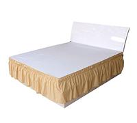 Jupe de lit à Volants avec élastique, Solid Color Elastic Double Bed Skirt, Multicolor, Multiple Sizes for Home Hotel(Yellow,120x200x40cm)
