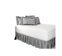 Jupe de Lit à Volants Jupe de lit Blanche enveloppante élastique for sans Surface, Double/Complet/Queen/King Size 40 cm, Usage Domestique et hôtelier(Gray,180x200x38cm)