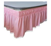 Jupe de Lit, Cache Sommier Élastique Jupe de lit Blanche à Enrouler Autour des Chemises élastiques sans Surface, Jupes Double/Full/Queen/King 40 cm(F,90x200x40cm)