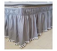 Jupe de Lit, Cache Sommier Élastique Jupe De Lit Blanche À Enrouler, Chemises Élastiques sans Surface, Jupes Double/Full/Queen/King, Hauteur 40cm, Usage Domestique Et Hôtelier(Gris,120x200x40cm)