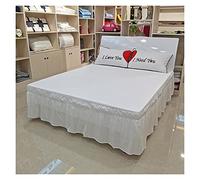 Jupe de Lit,Cache Sommier Hotel Bed Skirt Wrap Wrap Elastic Bed Shirt No Bed Surface Double Full Queen King Size 40cm Height for Home Decoration (Color : CQ002-35-white, Size : 150x200)