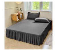 Jupe de lit Cache-sommier uni à Quatre Coins avec Bande élastique for Matelas Double/Double/Queen/King Size pour décoration du lit(Color-2,100x200cm)