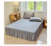 Jupe de lit Cache-sommier uni à Quatre Coins avec Bande élastique for Matelas Double/Double/Queen/King Size pour décoration du lit(Color-3,180x200cm)