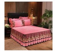 Jupe De Lit Couvre-lit en Dentelle avec Jupe de lit, literie en Velours épais, matelassé en Peluche, gaufrage, for la Maison, taie d'oreiller Non Incluse(02,1pc Skirt 180x200cm)