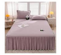 Jupe de lit d'hiver 1 pièce, Housse brodée Panda, Couvre-lit en Velours, protège-Matelas, Style Lin pour la Chambre(XXM zise,Twin 120x200cm 1pc)